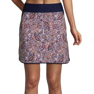 NWOT Lands End Quick Dry Elastic Waist Active Board Skort Swim Skirt.